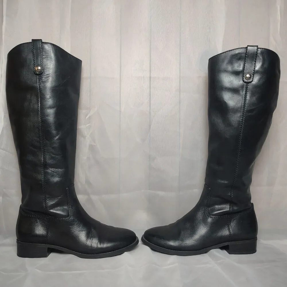 Inc International Concepts Fawne Black Leather Riding Boots Kneehigh Womens 8M